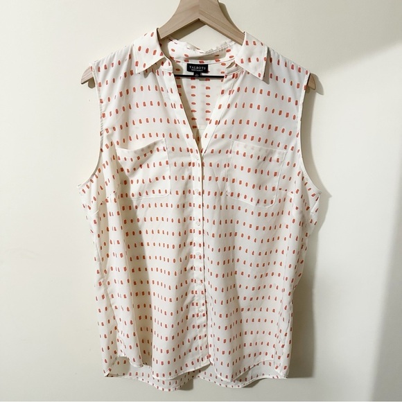 Talbots Tops - Talbots Nantucket Button Down Tank Blouse Dotted Print Career Womens Sz XL